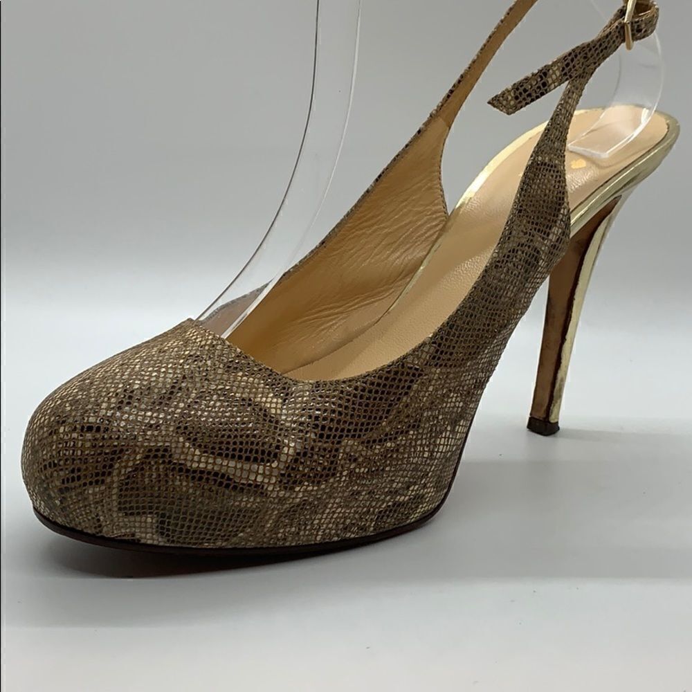 Kate Spade snakeskin hidden platform heels
